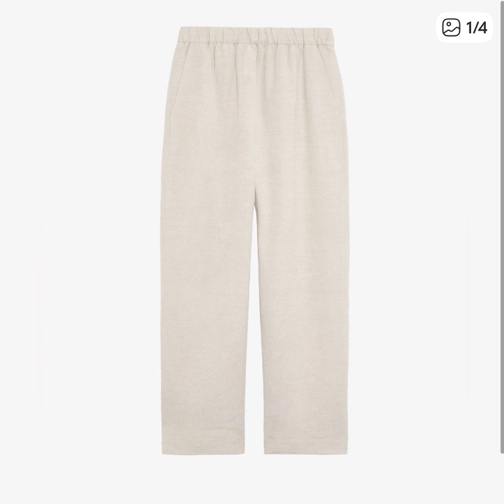 Oysho Beige Linen Pants